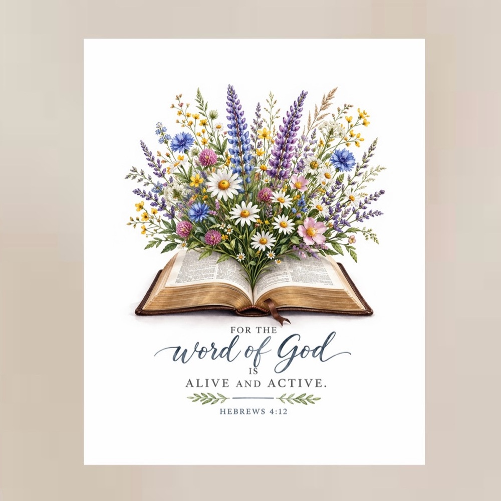 DDS Art Print, 8x10, Bible Verse, Paper Print, Unframed, Floral Series - Picture 2 of 3